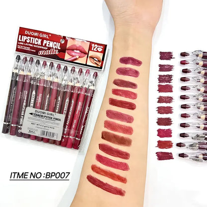 12-Piece Matte Lip Liner Set