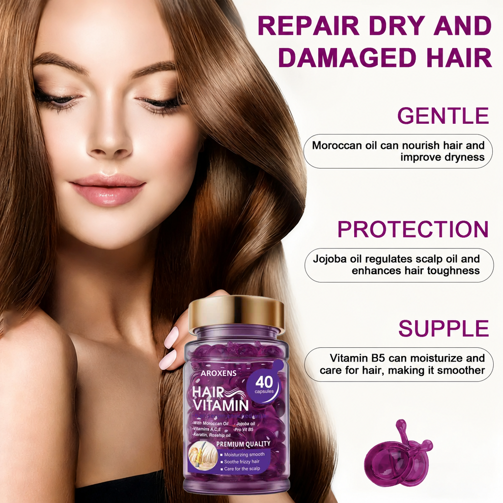 Aroxens Hair Vitamin Serum Capsules ,  Frizz-Free Hair